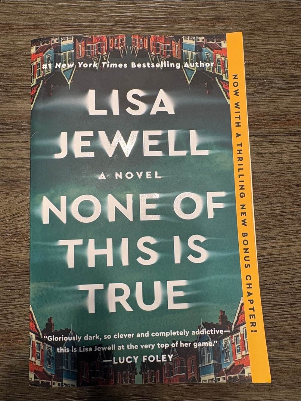 Lisa Jewell "None of This Is True" Paperback - Teal & White Cover